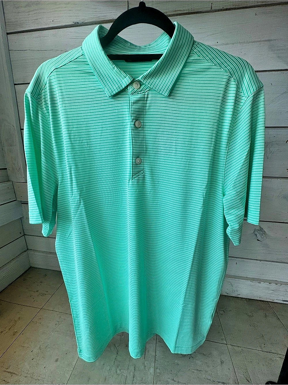 Cutter & Buck Forge Eco Fine Line Stripe Stretch Polo Green Medium